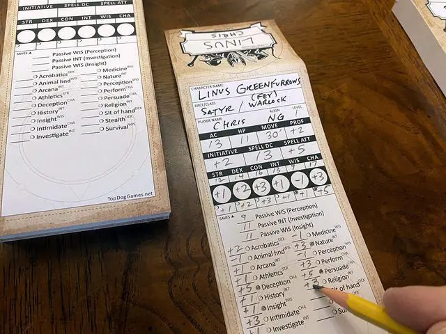 Alt view image 7 of 7 - Character Trackers - Initiative Trackers and DM Reference Cards for 5th Edition