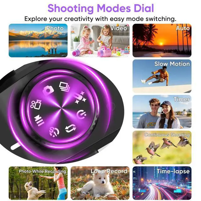 Alt view image 4 of 7 - 5K Digital Camera for Photography, 80MP Autofocus Vlogging Camera for YouTube with 270° Flip Screen, 18X Zoom Travel Video Camcorder for Beginners (32GB Card + Lens Hood)