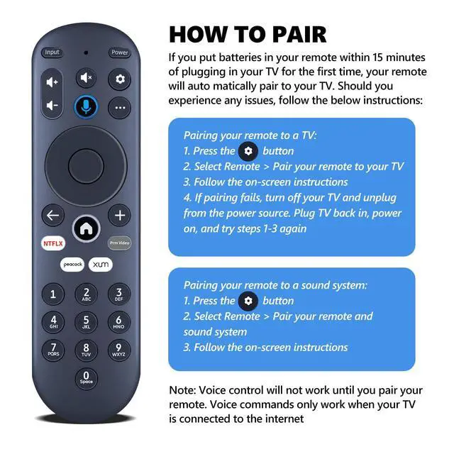 Alt view image 4 of 7 - Replacement Voice Remote Control for Wireless 4K UHD Smart Spectrum TV Xumo Stream Box
