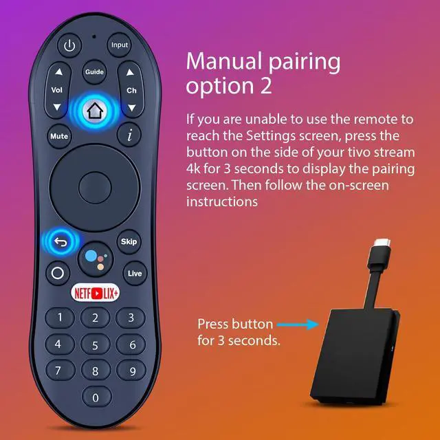 Alt view image 6 of 7 - New Replacement Remote Control with Google-Assistant Voice Compatible with TiVo Stream 4K UHD Streaming Media Player R37023B