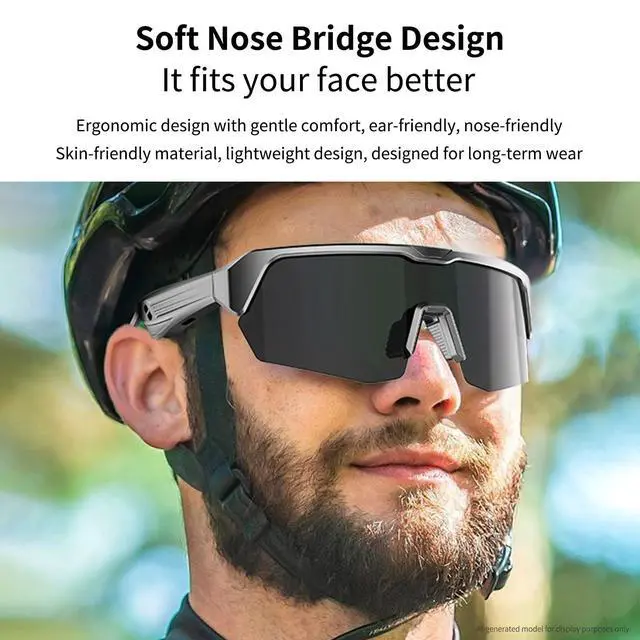 Alt view image 4 of 7 - Bluetooth Sunglasses for Men & Women, Smart Audio Glasses with Speakers | UV400 Cycling Running Glasses for Outdoor Sports, Touch Control & Hands-Free Calls (Gray)