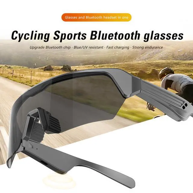 Alt view image 2 of 7 - Bluetooth Sunglasses for Men & Women, Smart Audio Glasses with Speakers | UV400 Cycling Running Glasses for Outdoor Sports, Touch Control & Hands-Free Calls (Gray)