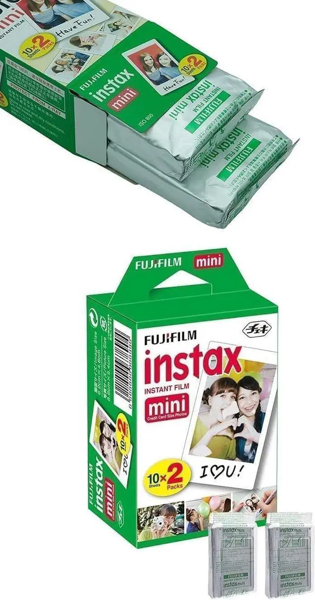 Alt view image 2 of 7 - Instax Mini Instant Film for Mini Cameras, White, Credit Card Size with Free Bonus Cap Keeper - (3 x Twin Packs)