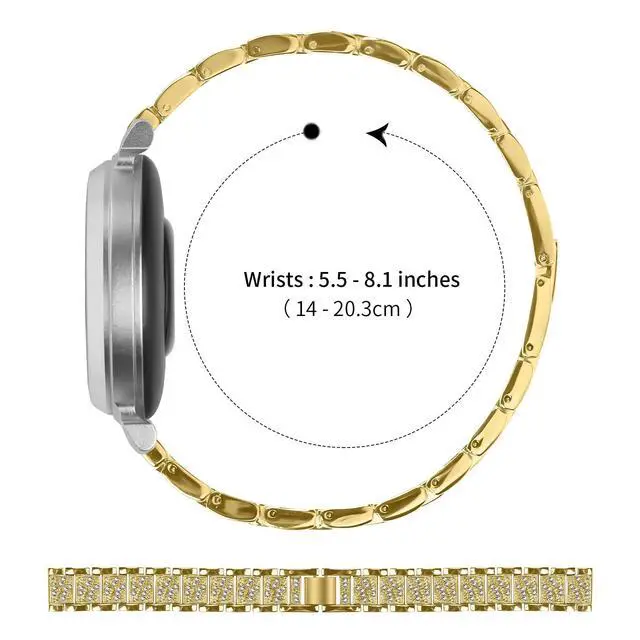 Alt view image 3 of 6 - Stainless Steel Watch Band Compatible with Garmin Lily 2/Lily 2 Active, Elegant Metal Link Replacement Strap Bracelet with Resizing Tool, Jewelry Wristband Accessories for Women Girls