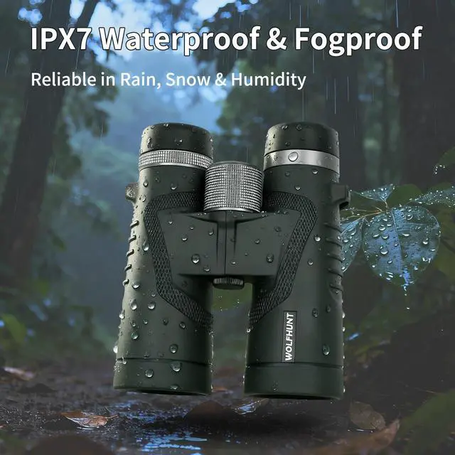 Alt view image 2 of 7 - 12x42 10x42 Optics Binoculars, IPX7 High Power Bino, BAK-4 Prism FMC Lens, Waterproof, Nitrogen-Filled Fogproof Binoculars for Bird Watching, Hunting, Travel (OD Green, 10x)