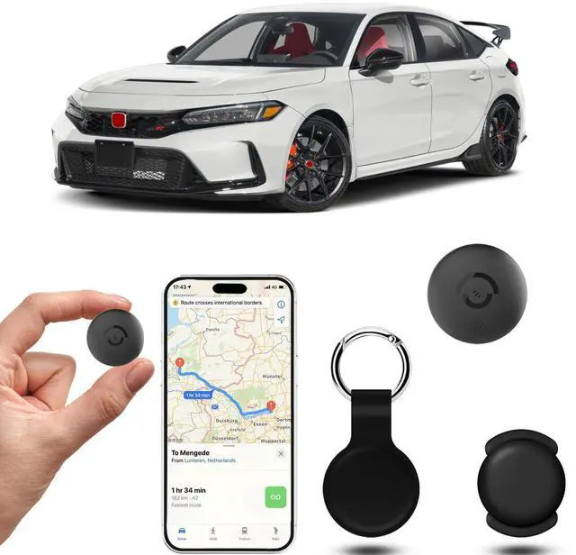 Main image of Mini GPS Tracker for Vehicles Car Tracker Device Hidden with Magnetic Silicone Case, iOS Compatible Portable Personal Anti-Theft GPS Tracker for Car, Bike, or Kids, No Monthly Fee