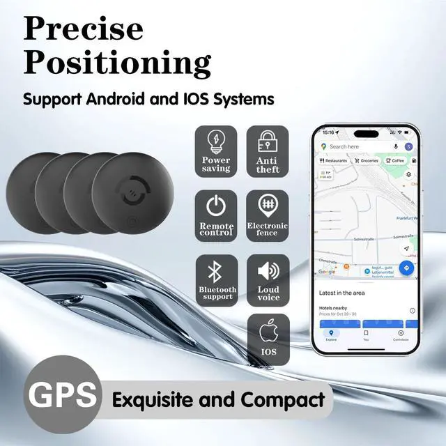 Alt view image 7 of 7 - Mini GPS Tracker for Vehicles Car Tracker Device Hidden with Magnetic Silicone Case, iOS Compatible Portable Personal Anti-Theft GPS Tracker for Car, Bike, or Kids, No Monthly Fee