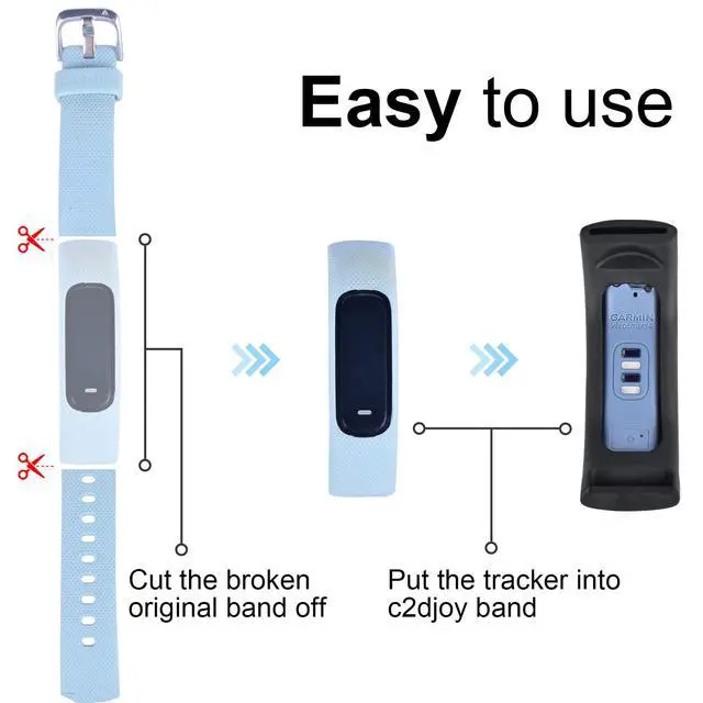 Alt view image 3 of 4 - Strap TPU Wristband Compatible with Garmin vivosmart 3/vivosport/vivosport, Activity and Fitness Tracker