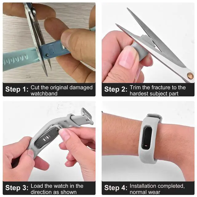 Alt view image 4 of 4 - Strap TPU Wristband Compatible with Garmin vivosmart 3/vivosport/vivosport, Activity and Fitness Tracker