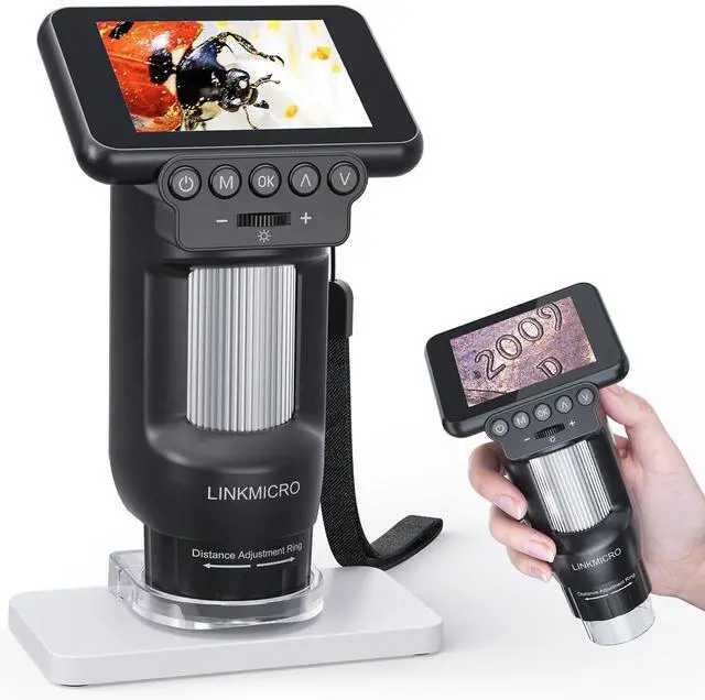 Main image of LM013 Portable Digital Microscope with 2.8" LCD Screen, Handheld Microscope Kit for Kids 8-12, Pocket USB Coin Camera Magnifier for Adults with 8 LED Lights, Microscope Slides