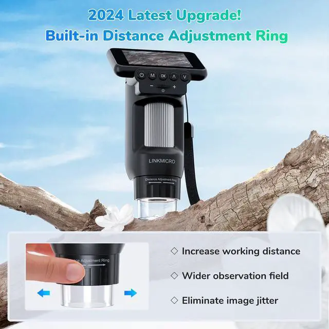 Alt view image 2 of 7 - LM013 Portable Digital Microscope with 2.8" LCD Screen, Handheld Microscope Kit for Kids 8-12, Pocket USB Coin Camera Magnifier for Adults with 8 LED Lights, Microscope Slides