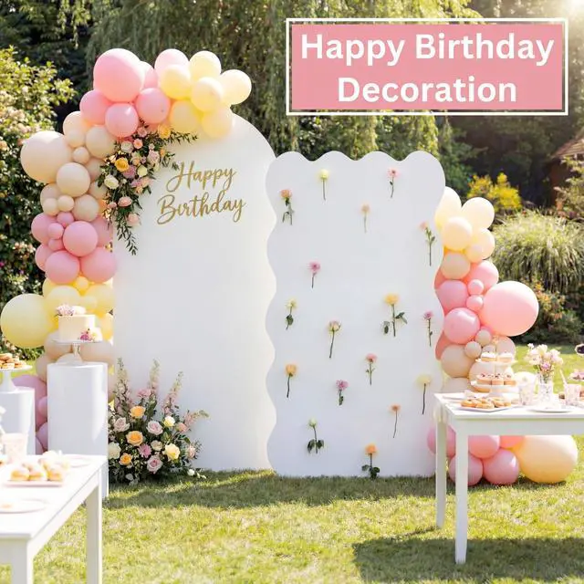Alt view image 2 of 7 - 5ft Wildflower Cardboard Cutout Sets Wedding Decoration Scalloped Backdrop Standwith 24 Artificial Flowers DIY Back Drops Set Decor for Bridal Baby Shower Birthday Party