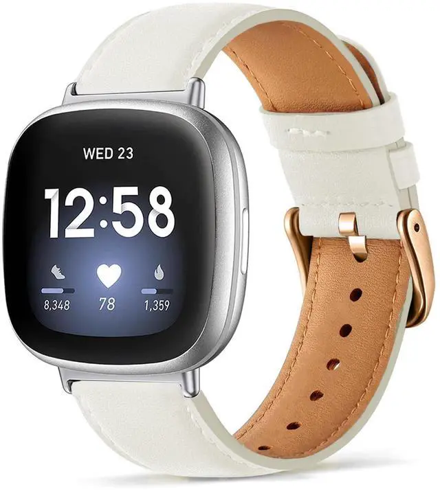 Main image of Leather Band Compatible with Fitbit Versa 3/Versa 4, Business Replacement Band for Fitbit Sense 2/Sense Men Women
