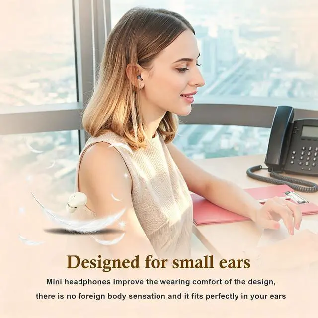 Alt view image 4 of 7 - Extra Small Invisible Mini Earbuds Wireless Bluetooth Small Invisible Ear Buds for Sleeping Smallest Headphones Tiny Micro Hidden Discreet Earbuds for Work