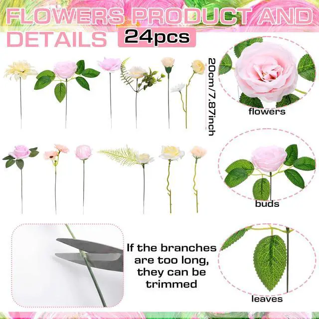 Alt view image 6 of 7 - 5ft Wildflower Cardboard Cutout Sets Wedding Decoration Scalloped Backdrop Standwith 24 Artificial Flowers DIY Back Drops Set Decor for Bridal Baby Shower Birthday Party