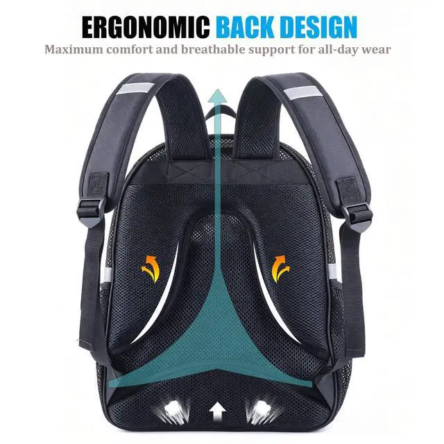 Alt view image 2 of 7 - Mesh Backpack with Laptop Compartment, Ergonomic Reflective Design, Black | Semi-Transparent College Back Pack for Girls, Boys, For Commuting, Swimming, Travel, Beach, Outdoor Sports