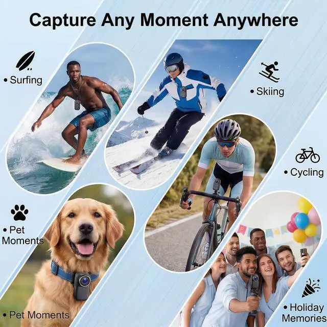 Alt view image 4 of 7 - Pro 4K Mini Body Camera with 1.47" Screen, WiFi Pocket Cameras with 16 Accessories,Wearable Thumb Action Camera Magnetic Mount One-Click Hands-Free Camera for TikTok/YouTube/Vlog/Motorcycle