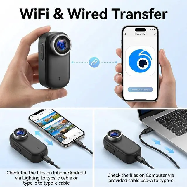 Alt view image 6 of 7 - Pro 4K Mini Body Camera with 1.47" Screen, WiFi Pocket Cameras with 16 Accessories,Wearable Thumb Action Camera Magnetic Mount One-Click Hands-Free Camera for TikTok/YouTube/Vlog/Motorcycle