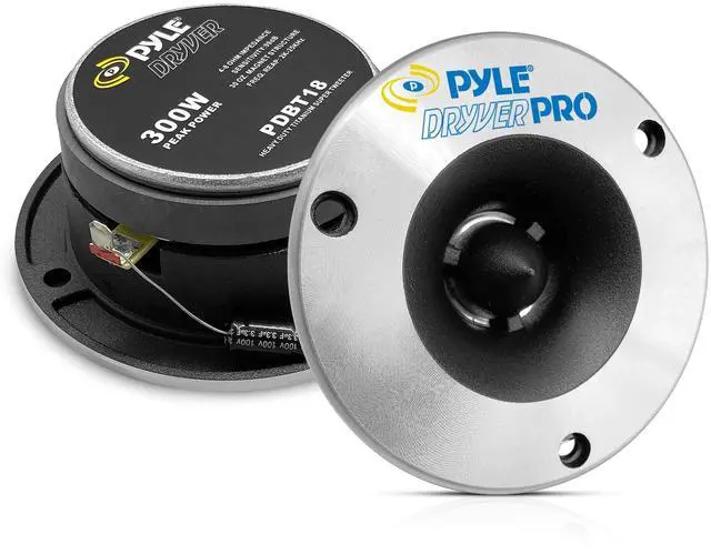 Main image of 3.75'' Titanium Horn Tweeter (Pair) - Aluminum Bullet Diamond Chrome Cutting Finish w/ 300 Watt Peak 20 oz Magnet Structure 2kHz - 25kHz Frequency Response 4 Ohm & 1" Kapton Voice Coil PDBT18