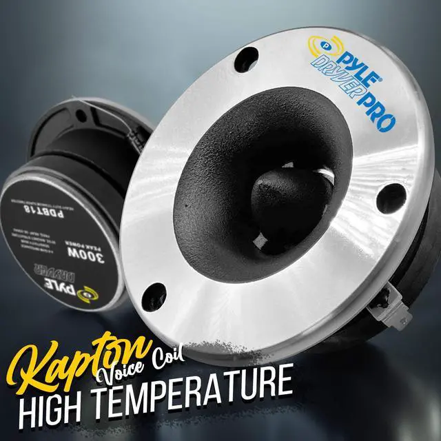 Alt view image 4 of 7 - 3.75'' Titanium Horn Tweeter (Pair) - Aluminum Bullet Diamond Chrome Cutting Finish w/ 300 Watt Peak 20 oz Magnet Structure 2kHz - 25kHz Frequency Response 4 Ohm & 1" Kapton Voice Coil PDBT18