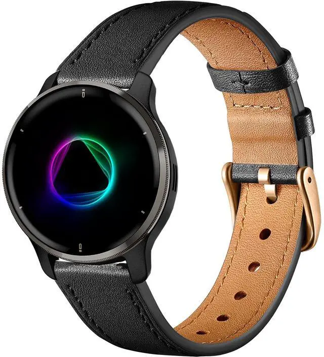 Main image of Band for Garmin Venu 2 Plus, 20mm Leather Business Band for Garmin Vivoactive 3/5/6/Garmin Venu Sq/Music/Venu Sq 2/Garmin Venu/Vivomove HR/Forerunner 55 245 645