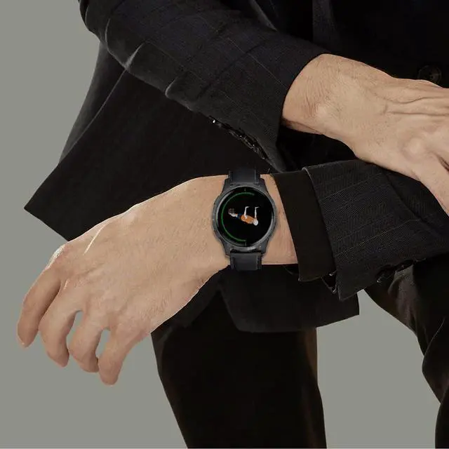 Alt view image 6 of 6 - Band for Garmin Venu 2 Plus, 20mm Leather Business Band for Garmin Vivoactive 3/5/6/Garmin Venu Sq/Music/Venu Sq 2/Garmin Venu/Vivomove HR/Forerunner 55 245 645