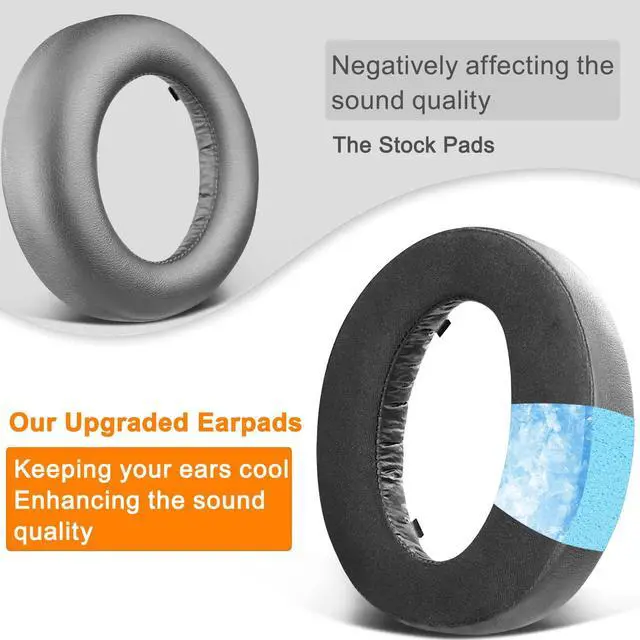 Alt view image 5 of 7 - Replacement Earpads for Sony New Gold Wireless PlayStation PS4 (2018 Version) Headset, Ear Pads Cushions with High-Density Foam - 0080 CG Black