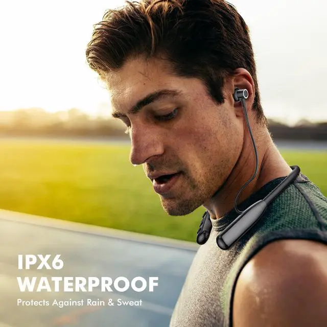 Alt view image 4 of 7 - Bluetooth 5.3 Neckband Earbuds with Microphone, Wireless Stereo Neckband Headphones, 30 Hrs Play Music, IPX6 Waterproof Neck Earphones in Ear Headset for Sport/Workout/Outdoor