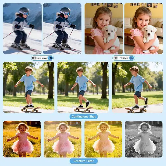 Alt view image 5 of 7 - 4K Digital Camera FHD 1080P Point and Shoot Camera with 64GB Card, Black | 16X Zoom, Anti Shake, Autofocus 4K, FHD 1080P, 48 MP 32GB Card, Compact Portable Small for Kids Girls Boys Beginners