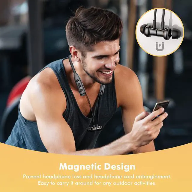 Alt view image 7 of 7 - Bluetooth 5.3 Neckband Earbuds with Microphone, Wireless Stereo Neckband Headphones, 30 Hrs Play Music, IPX6 Waterproof Neck Earphones in Ear Headset for Sport/Workout/Outdoor