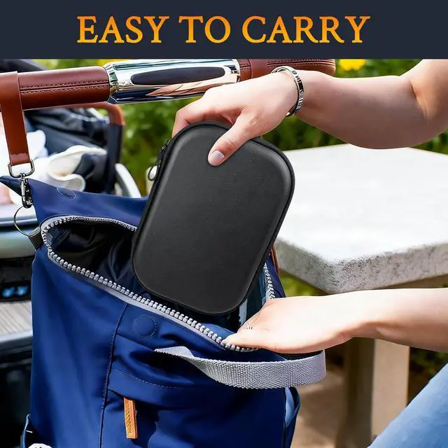 Alt view image 5 of 7 - Headphone Carry Case for Bose QC35/QC45/QC Ultra/QC25/QC SE/Quiet Comfort, Hard EVA Replacement Case, Travel Storage Bag with Carabiner - Black