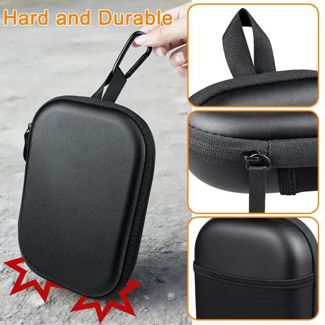 Alt view image 6 of 7 - Headphone Carry Case for Bose QC35/QC45/QC Ultra/QC25/QC SE/Quiet Comfort, Hard EVA Replacement Case, Travel Storage Bag with Carabiner - Black