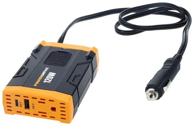 Main image of PWD120 120 Watt Power Inverter Slim 12v DC to 110v AC with Outlet and 2 USB Ports