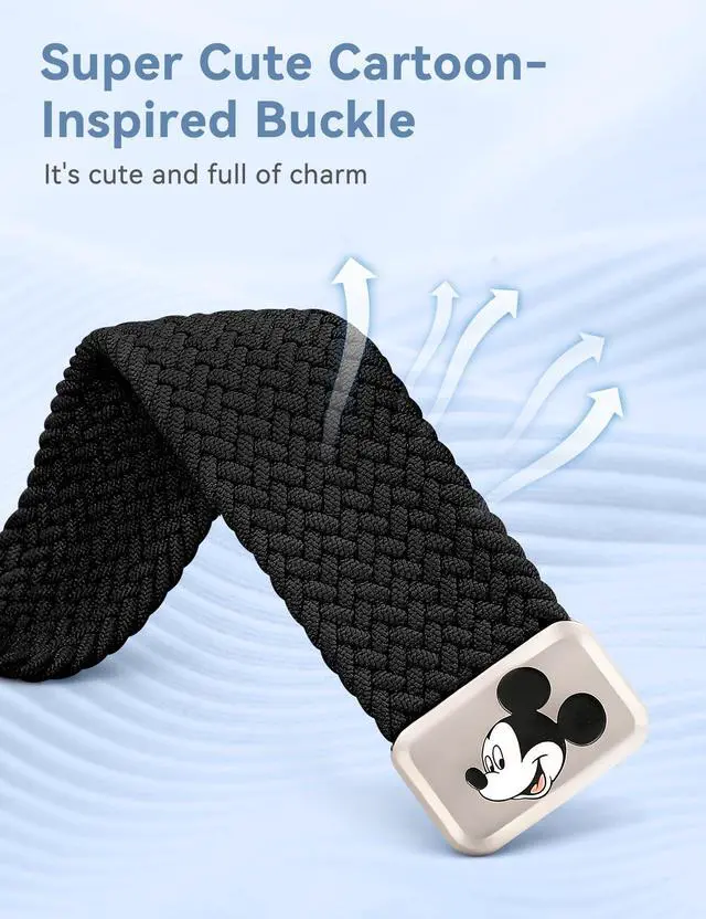 Alt view image 3 of 6 - Cartoon Band Compatible with Versa Sense Women | Elastic Braided Stretchy Nylon Strap, Soft Breathable Sport Wristband, for Versa 4/3/Sense 2/Sense