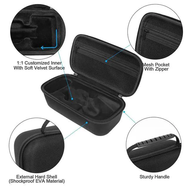 Alt view image 3 of 6 - Carrying Case for Garmin Approach r10 Golf Launch Monitor, Custom-Insert Storage Holder with Mesh Pocket for USB Cable, Charging Adapter