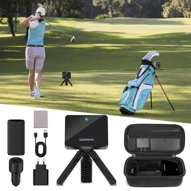 Alt view image 6 of 6 - Carrying Case for Garmin Approach r10 Golf Launch Monitor, Custom-Insert Storage Holder with Mesh Pocket for USB Cable, Charging Adapter