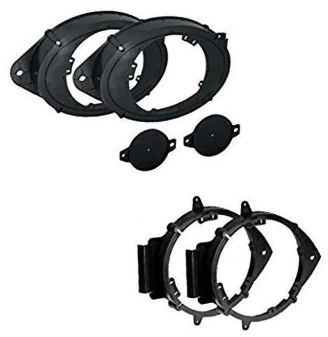 Main image of 2 Pair 6+-Inch 6" 6.5" 6.75" (or 6x9" Front) Car Speaker Install Adapter Mount Bracket Plates for Aftermarket Speaker Installation Made for Select 2014-2022 GM GMC Chevrolet Vehicles