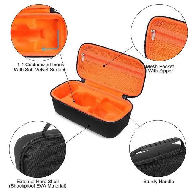 Alt view image 3 of 6 - Carrying Case for Garmin Approach r10 Golf Launch Monitor, Custom-Insert Storage Holder with Mesh Pocket for USB Cable, Charging Adapter