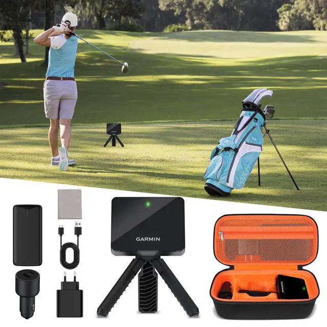 Alt view image 6 of 6 - Carrying Case for Garmin Approach r10 Golf Launch Monitor, Custom-Insert Storage Holder with Mesh Pocket for USB Cable, Charging Adapter