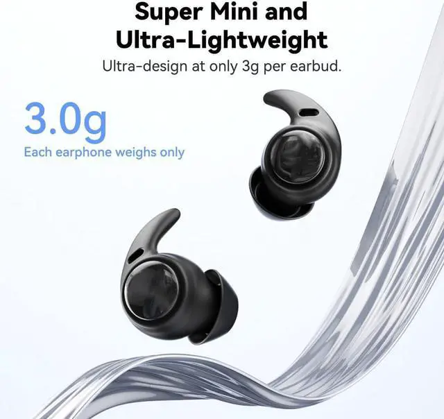 Alt view image 6 of 7 - NE76 Sleep Earbuds, Ultra-Mini Side Sleeper Earbuds 3g with ENC Mic, AI Translation Earbuds Real Time, 150-Language Translator, Bluetooth 5.4 Wireless Headphones for Travel & Busines, 400H Standby