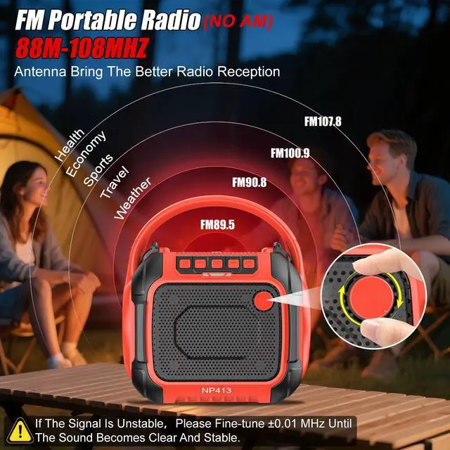Alt view image 2 of 7 - Bluetooth Speaker Compatible for Milwaukee 18V with FM Radio (No Battery) | Bluetooth 5.3,Aux Port Supported,TF-Card Input,USB & Type-C Charging, Cordless Speaker for Home Outdoor Party Work