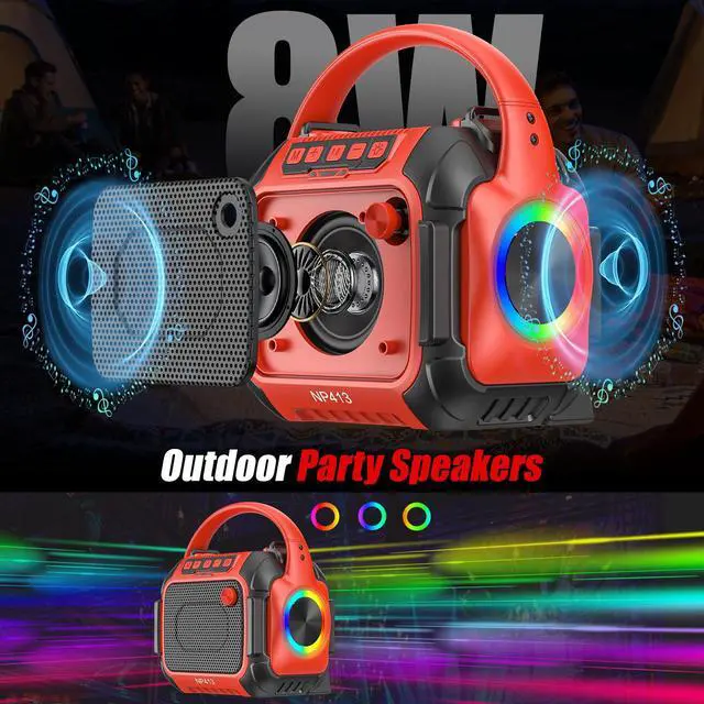 Alt view image 5 of 7 - Bluetooth Speaker Compatible for Milwaukee 18V with FM Radio (No Battery) | Bluetooth 5.3,Aux Port Supported,TF-Card Input,USB & Type-C Charging, Cordless Speaker for Home Outdoor Party Work