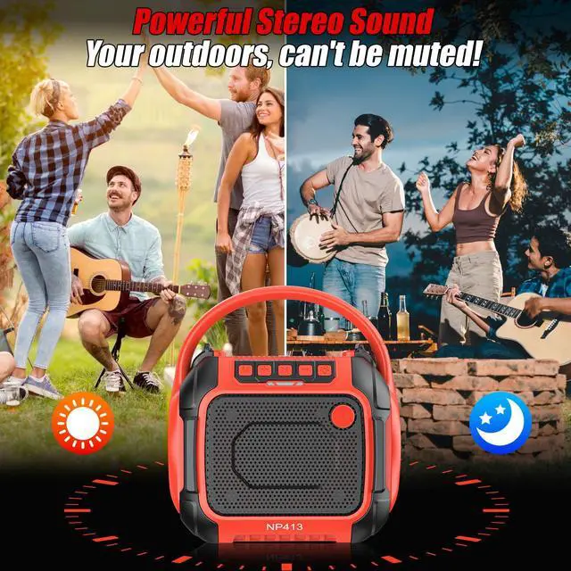 Alt view image 6 of 7 - Bluetooth Speaker Compatible for Milwaukee 18V with FM Radio (No Battery) | Bluetooth 5.3,Aux Port Supported,TF-Card Input,USB & Type-C Charging, Cordless Speaker for Home Outdoor Party Work
