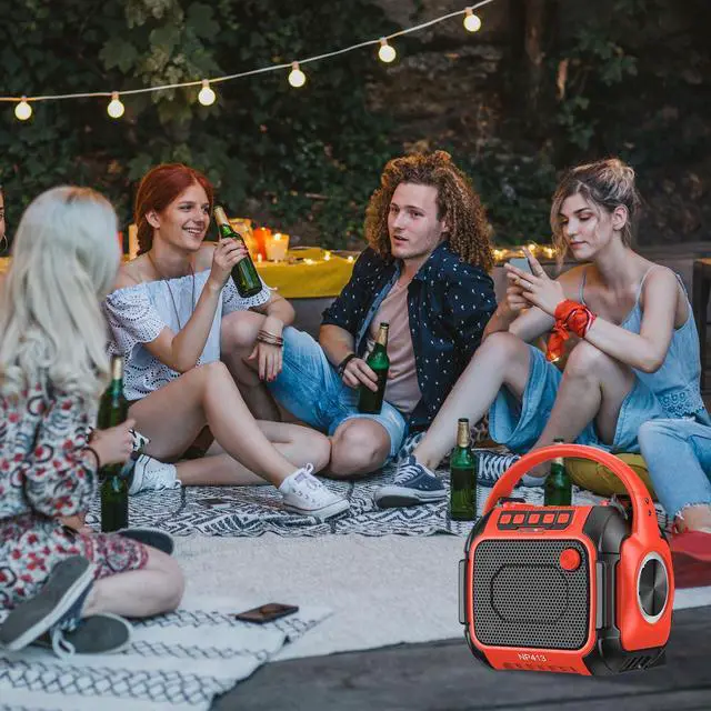 Alt view image 7 of 7 - Bluetooth Speaker Compatible for Milwaukee 18V with FM Radio (No Battery) | Bluetooth 5.3,Aux Port Supported,TF-Card Input,USB & Type-C Charging, Cordless Speaker for Home Outdoor Party Work
