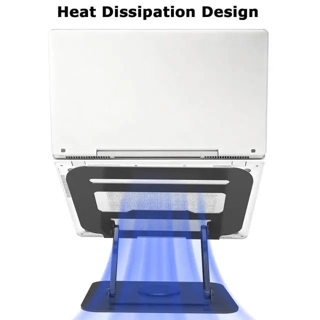 Alt view image 6 of 7 - Adjustable Laptop Stand 360°Rotation Computer Riser for Desk, Black | Fit for MacBook Pro/Air Notebook Up to 16 Inches, Adjustable & Foldable, Stability & Durability, Heat Dissipation Design