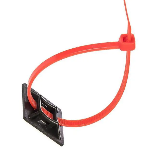 Alt view image 2 of 7 - 100 Pack Black Zip Tie Mounts, 1" Adhesive Mounting Squares, Cable Tie Mount, Cable Clips Organizer Holders, Zip Tie Anchor for Wire Bundles, UV Resistant Tie Wrap Bases