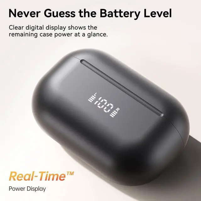 Alt view image 7 of 7 - NEW Open-Ear Clip-On Wireless Earbuds, Comfortable & Secure Fit | Clear Sound, LED Battery Display, Physical Button Controls, Bluetooth 6.0, 11mm Drivers, Dual Mics, Black