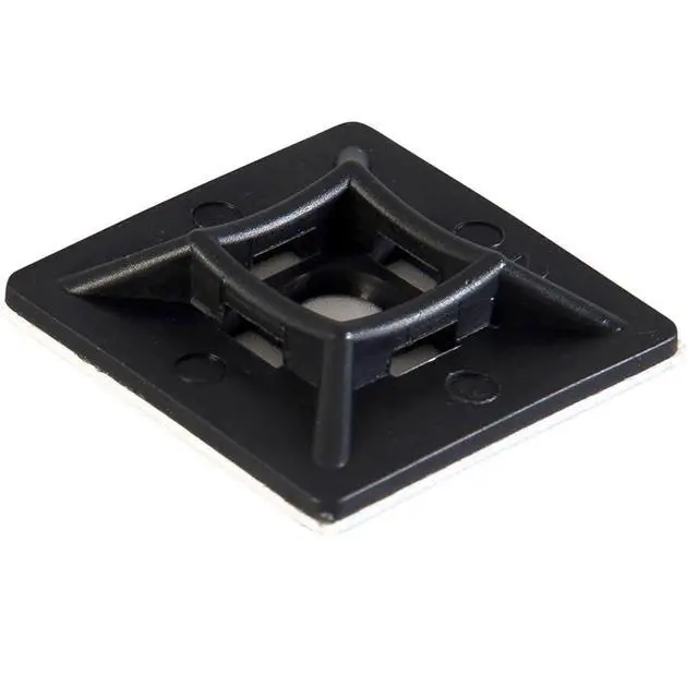 Alt view image 3 of 7 - 100 Pack Black Zip Tie Mounts, 1" Adhesive Mounting Squares, Cable Tie Mount, Cable Clips Organizer Holders, Zip Tie Anchor for Wire Bundles, UV Resistant Tie Wrap Bases