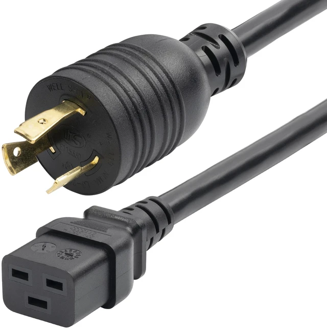 Main image of 6ft Heavy Duty Power Cord, 20A 250V, 12AWG (ZA16-2600-POWER-CORD) | Twist-Lock NEMA L6-20P to IEC 60320 C19, UL Listed, Heavy Gauge Plug Converter Cable