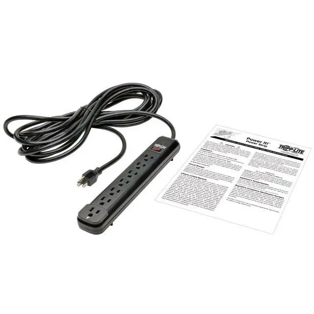Alt view image 5 of 5 - Eaton PS725B Power Strip with Long 25ft Extension Cord, 7 Outlets, On/Off Switch, 15A Circuit Breaker, Under Desk & Wall Mount Option, UL Certified, Black, Manufacturer's